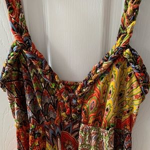 Boho braided strap maxi dress